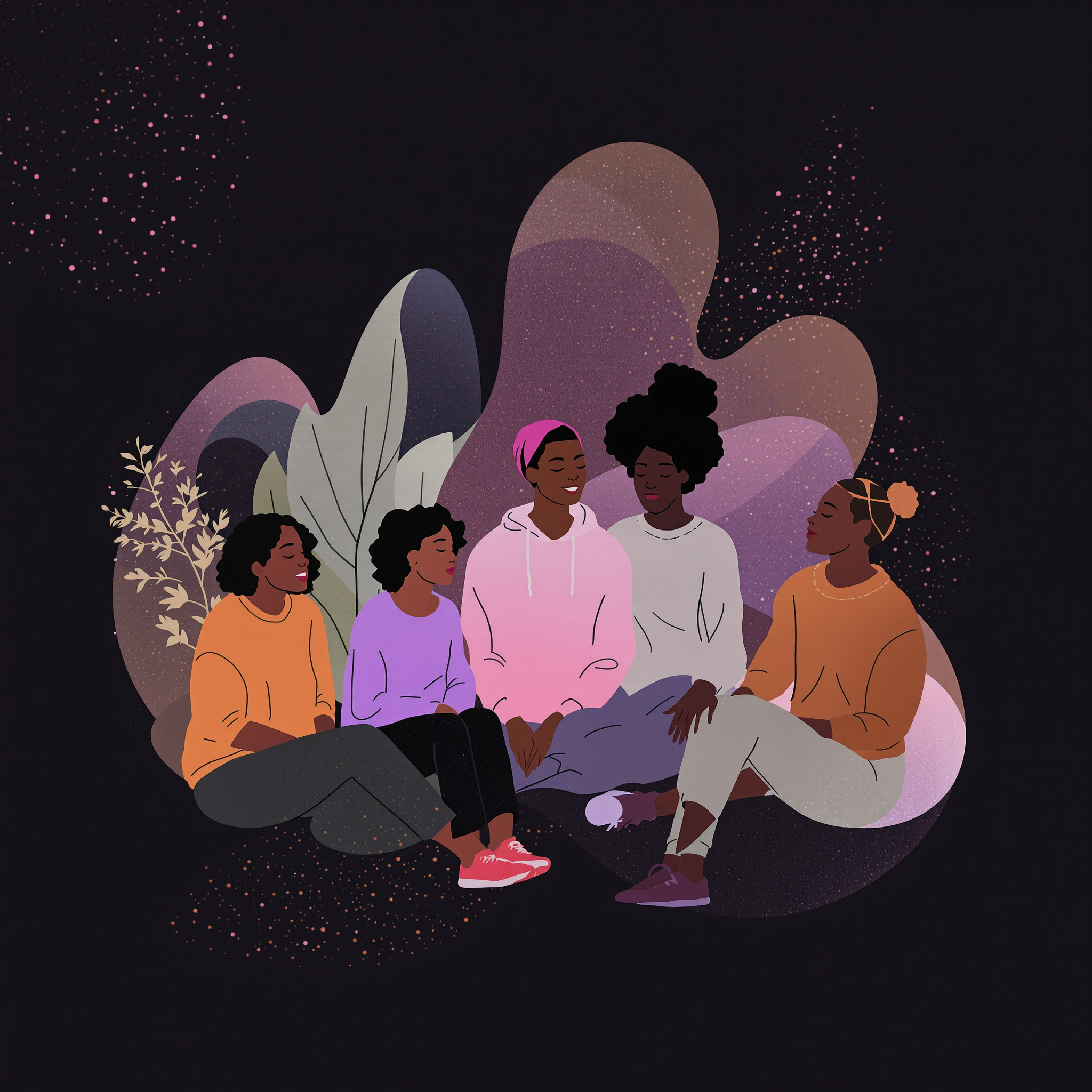A diverse group of people finding connection and support
